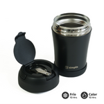 Termo Comida 400ml Negro Cuchara Acero Inox Simplit