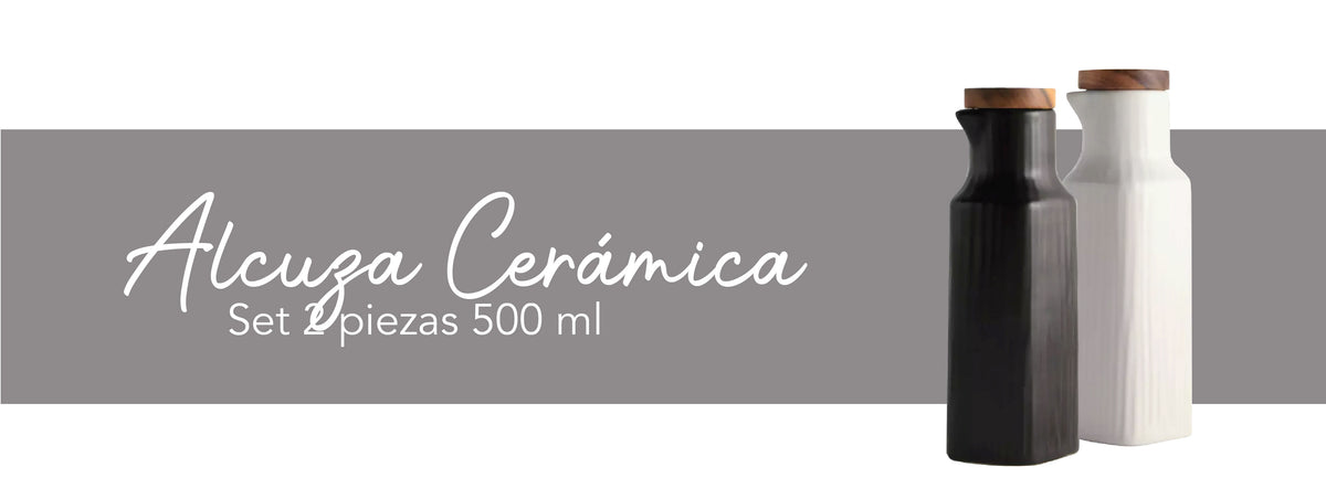Simplit | Set Alcuza Cerámica 2 Piezas Cuadrada 500 ml 