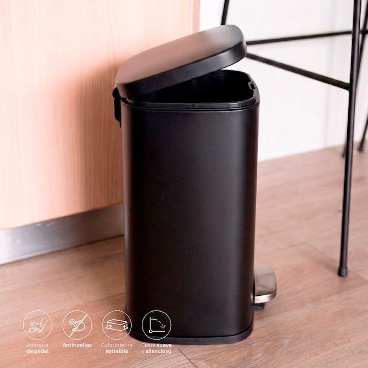 Basurero Cocina Livorno 12Lt Pedal Acero Inox