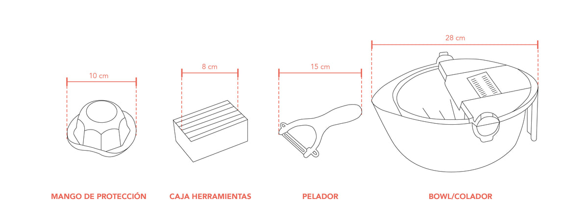 Simplit | Bowl Cortador Rallador de Verduras Multifuncional