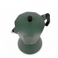 Verde · Cafetera Italiana Lucca 12 tazas 600 ml de aluminio Simplit, vista lateral