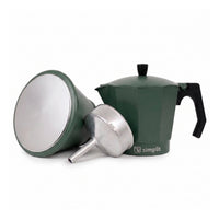 Verde · Cafetera Italiana Lucca 12 tazas 600 ml de aluminio Simplit, detalle de la base