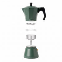 Verde · Cafetera Italiana Lucca 12 tazas 600 ml de aluminio Simplit, despiece de sus partes