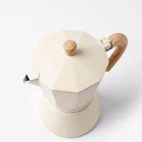 Crema · Cafetera Italiana Savannah 4 tazas 300 ml de aluminio Simplit, vista lateral