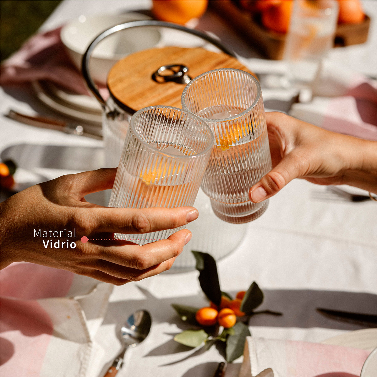 Set 12 Vasos Largos 350ml y Cortos 200ml Charlotte