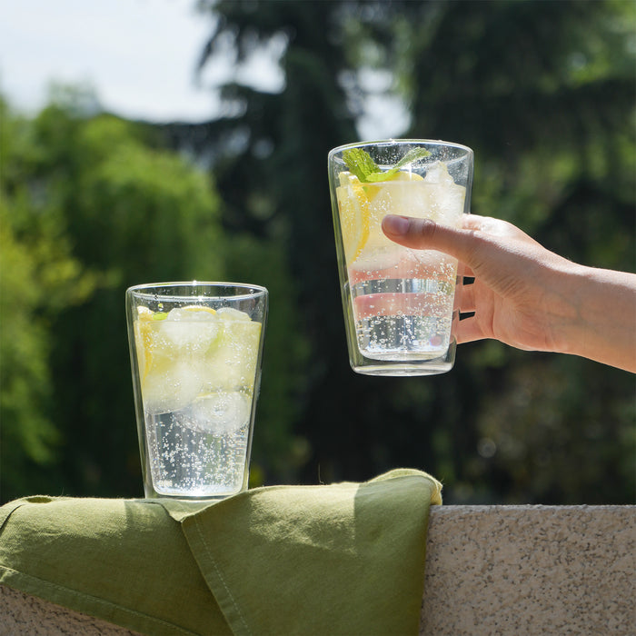 Set 2 Vasos Vidrio Doble Pared 400 ml Simplit