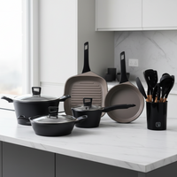 Kit Batería Cocina 8 Pza + Set 12 Utensilios Simplit