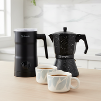 Pack Espumador + Cafetera 12 tazas + 2 Tazas Palermo