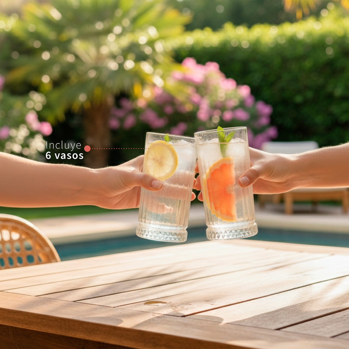 Set 12 Vasos Largos 460ml y Cortos 380ml Ginebra Simplit