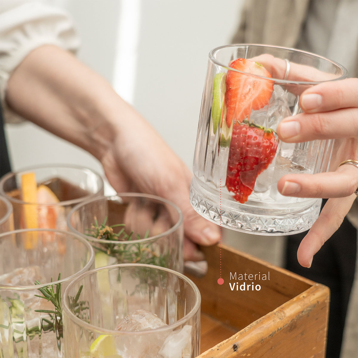 Set 12 Vasos Largos 460ml y Cortos 380ml Ginebra Simplit