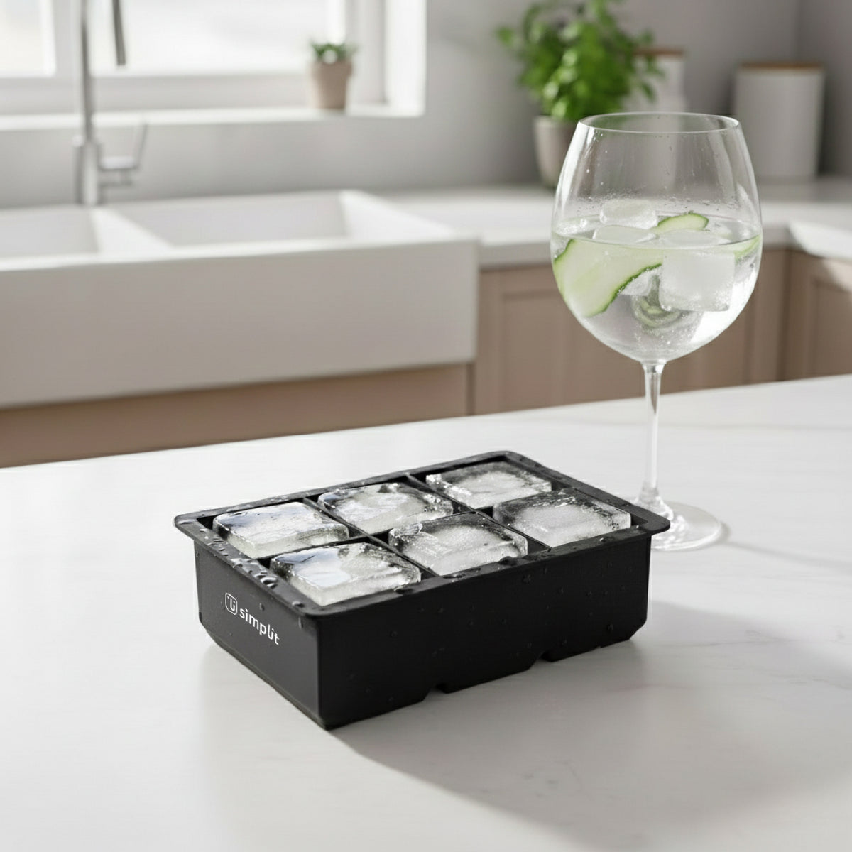 Cubeta de Hielo Silicona 6 Hielos Grandes Simplit