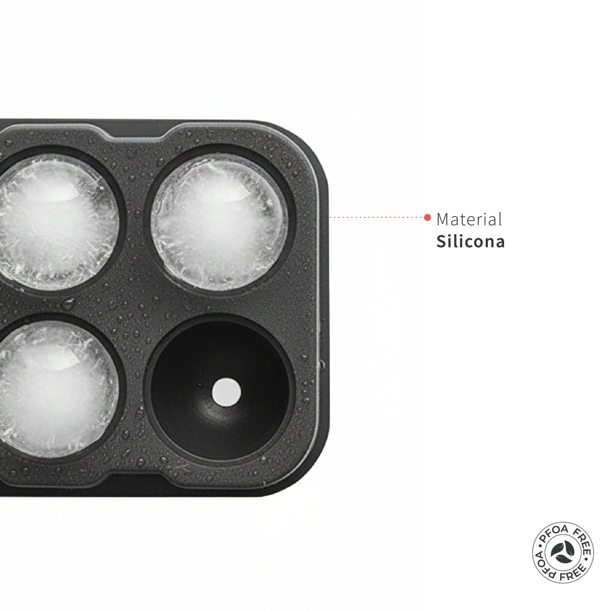 Cubeta de Hielo Silicona 6 Hielos Redondos Simplit