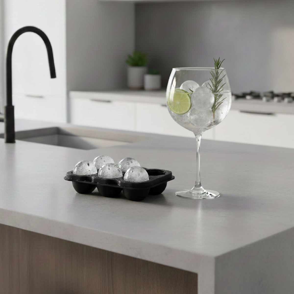 Cubeta de Hielo Silicona 6 Hielos Redondos Simplit