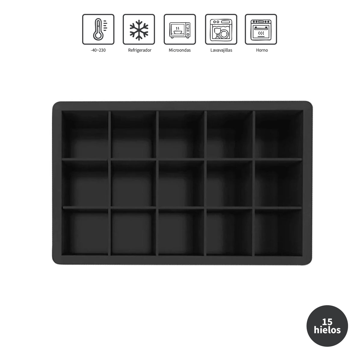 Cubeta de Hielo Silicona 15 Hielos Simplit