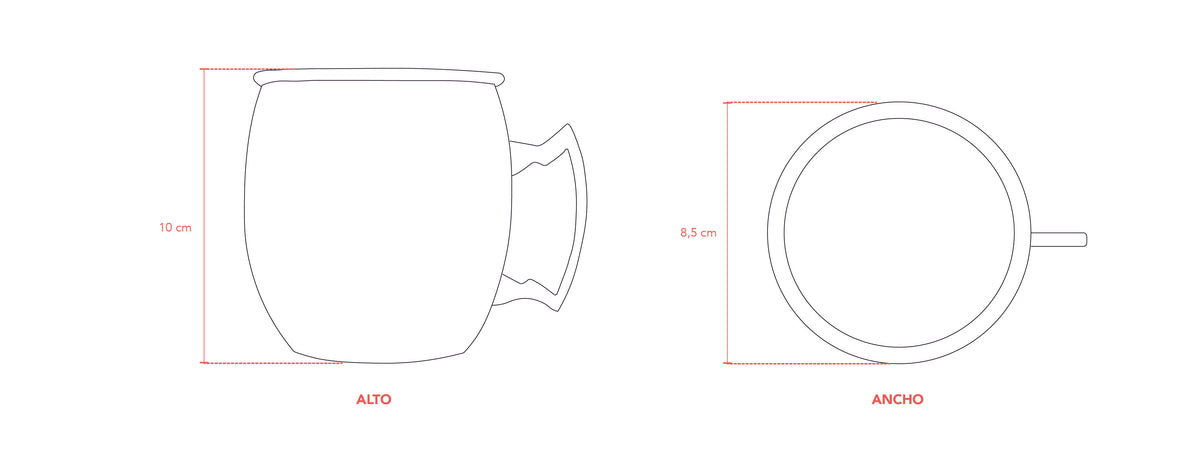 Set 2 Vasos Moscow Mule Mug Cobre + Bombillas