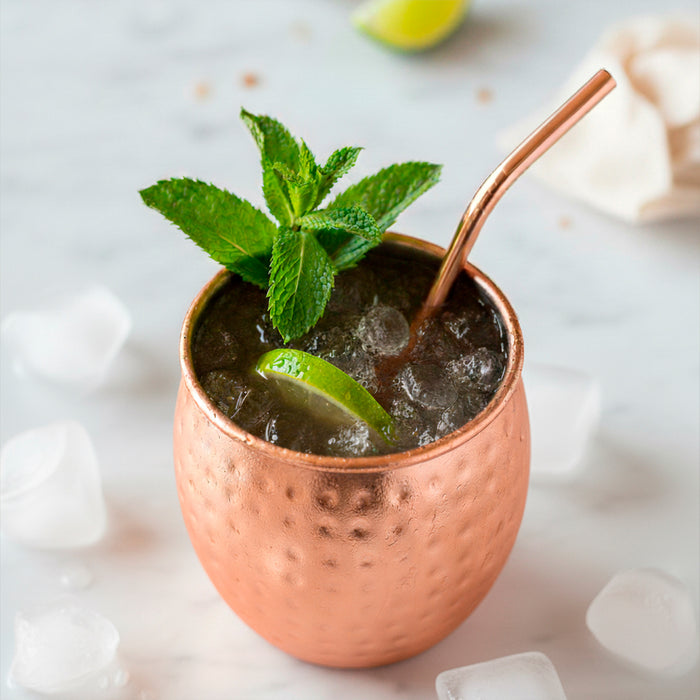 Set 4 Vasos Moscow Mule Mug Cobre + Bombillas Simplit