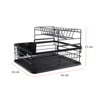 Secaplatos Escurridor 2 Niveles Acero Inox Negro Simplit