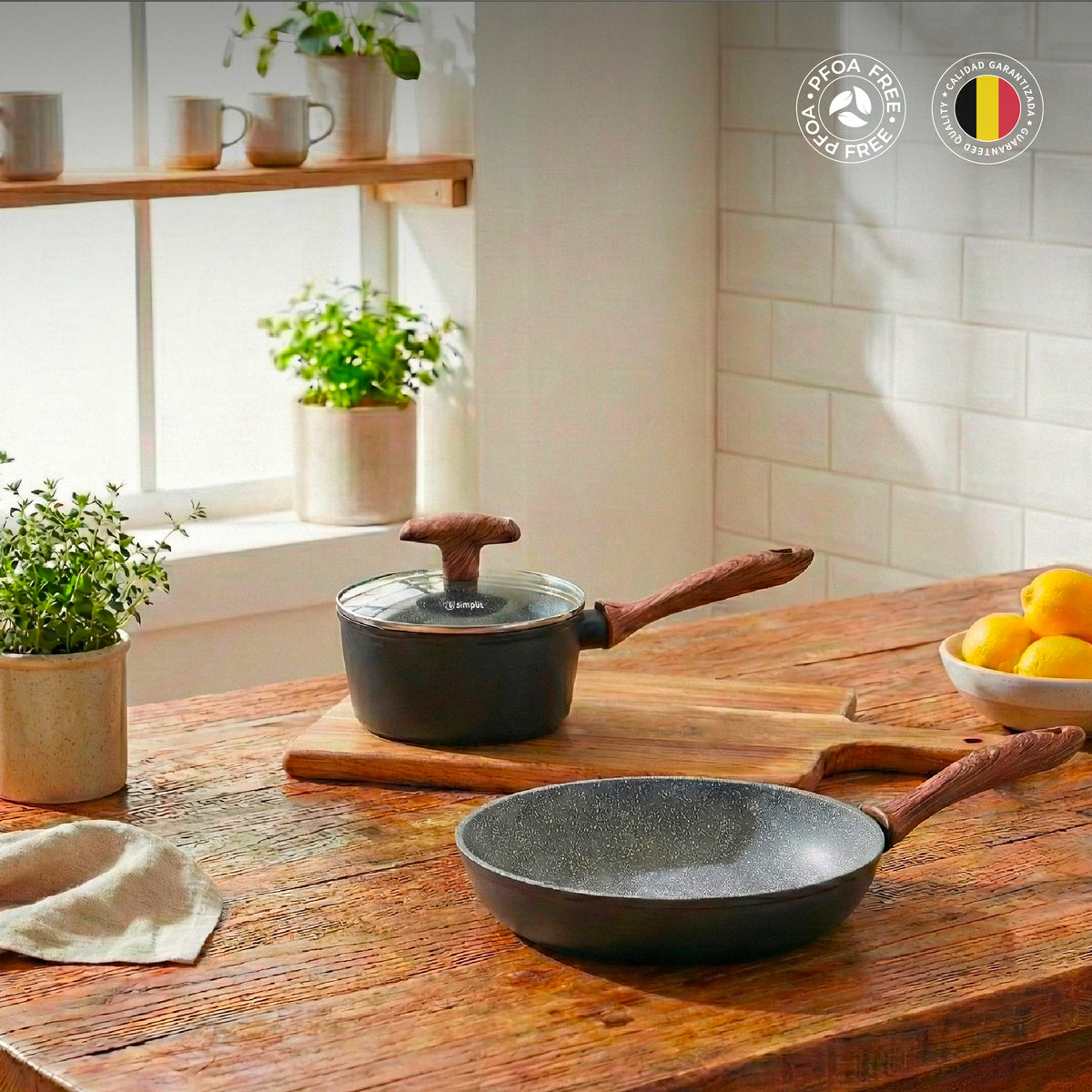 Batería de Cocina Antiadherente Oregon 5 Piezas Simplit