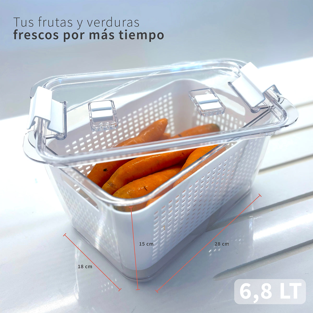 Organizador Refrigerador con Cesta L Simplit