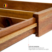 Organizador Cubiertos Expandible Madera Acasia Oslo Simplit