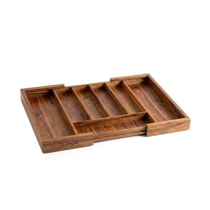 Organizador Cubiertos Expandible Madera Acasia Oslo Simplit