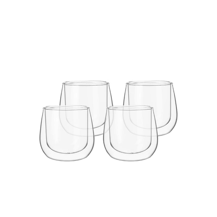 Set 4 Tazas Vidrio Doble Pared Expreso 80 ml Simplit