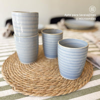 Set 8 Vasos Cerámica 330 ml Amalfi Simplit