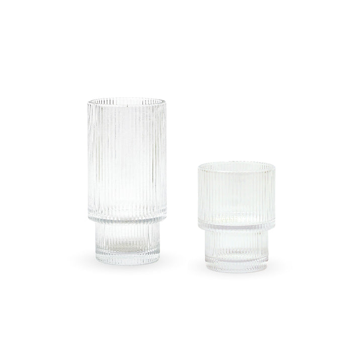 Set 12 Vasos Largos 350ml y Cortos 200ml Charlotte