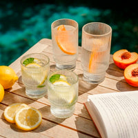 Set 12 Vasos Largos 350ml y Cortos 200ml Charlotte