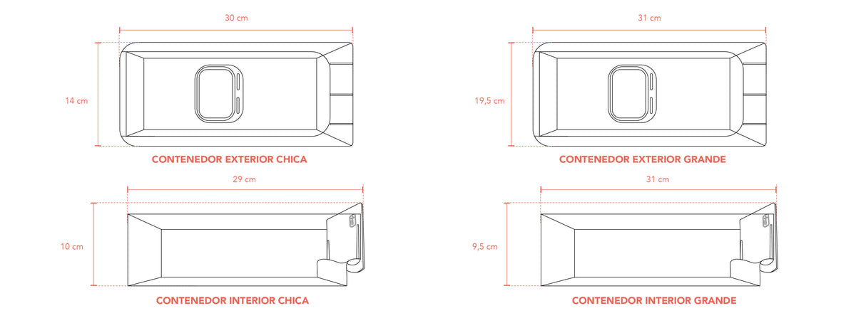 Simplit | Pack Organizador Refrigerador Drenaje S + L
