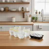 Pack 6 Vasos Redondos Virginia + Cubeta Hielos Redondos