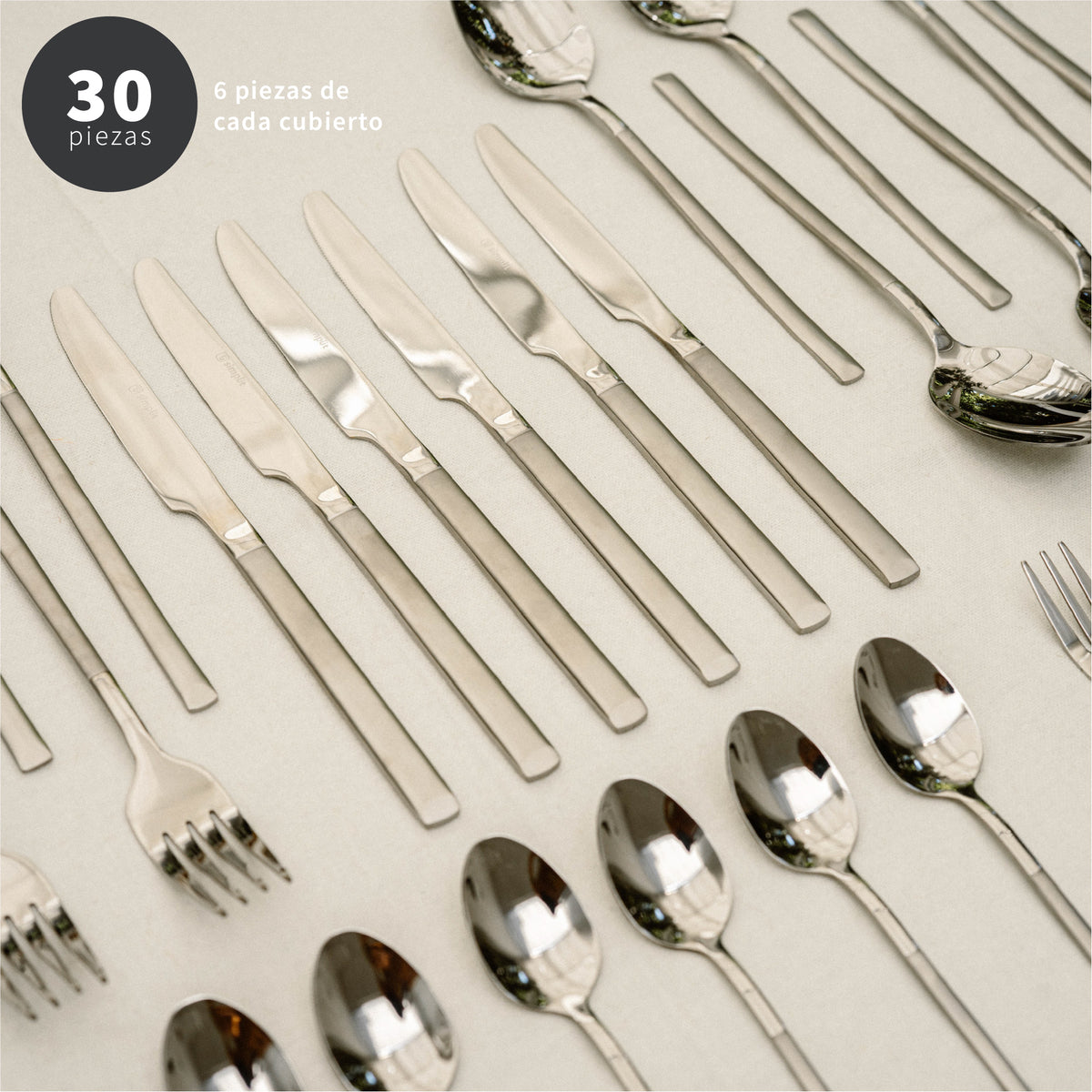 Simplit Cuchillería Puglia — detalle cuchara postre acero inoxidable