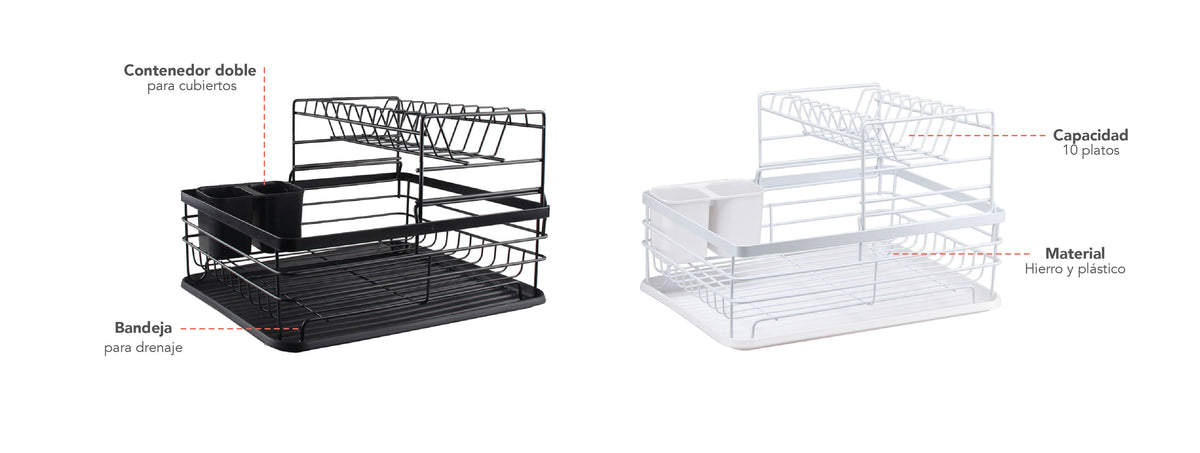 Secaplatos Escurridor 2 Niveles Acero Inox