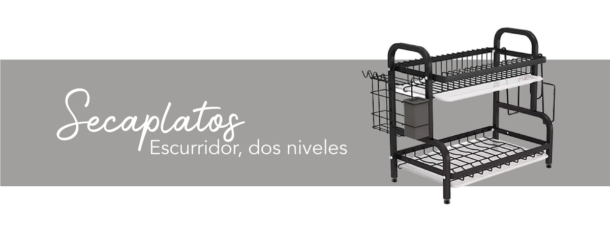 Simplit | Secaplatos Escurridor 2 Niveles 17 Platos Negro