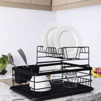 Secaplatos Escurridor 2 Niveles Acero Inox Negro Simplit