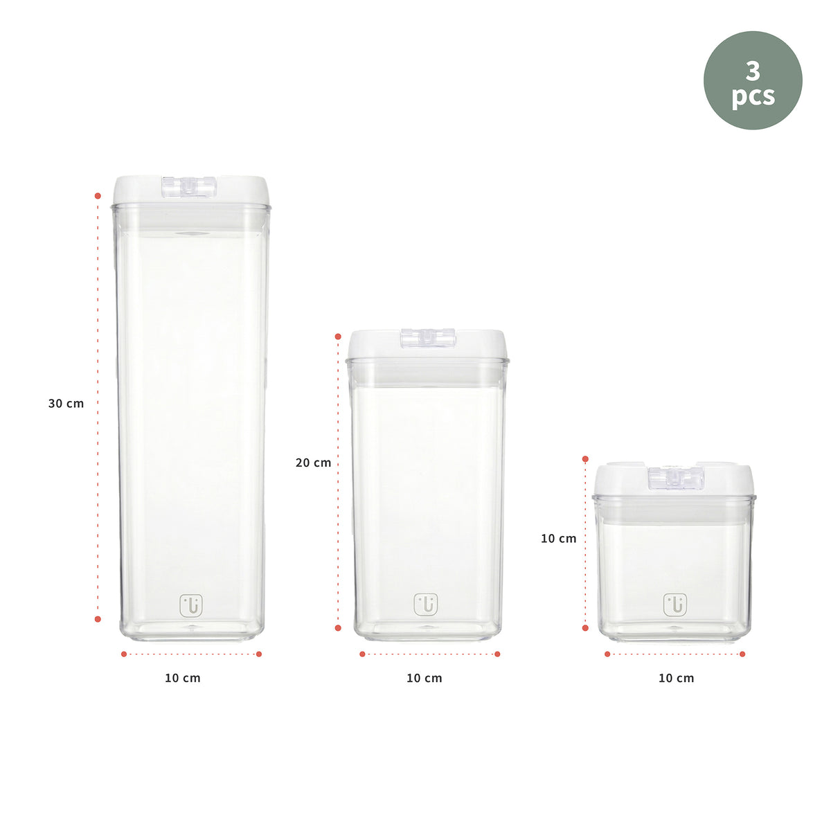 Set de 3 Contenedores Herméticos Plástico Simplit