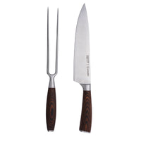 Simplit Set Parrillero Toledo cuchillo 21 cm y tenedor — vista frontal sobre fondo blanco