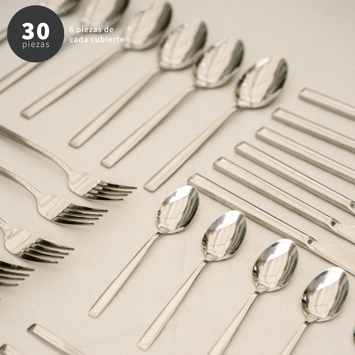 Set de Cuchillería 30 pcs Cubiertos Acero Inoxidable Sicilia