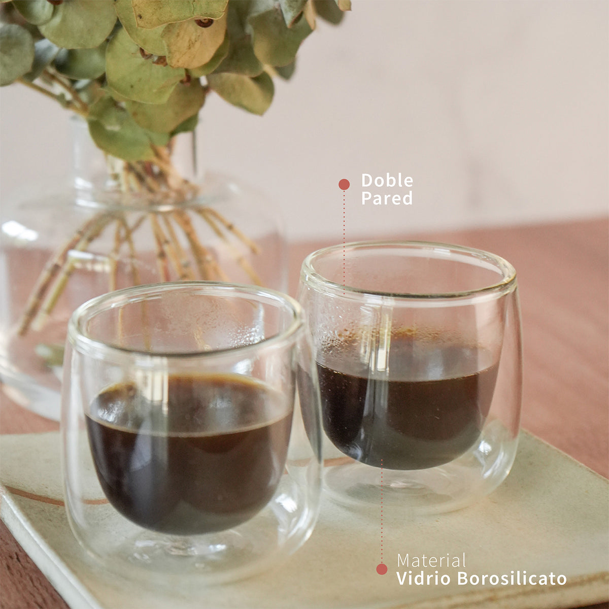 Set 4 Tazas Vidrio Doble Pared Expreso 80 ml Simplit – foto 8