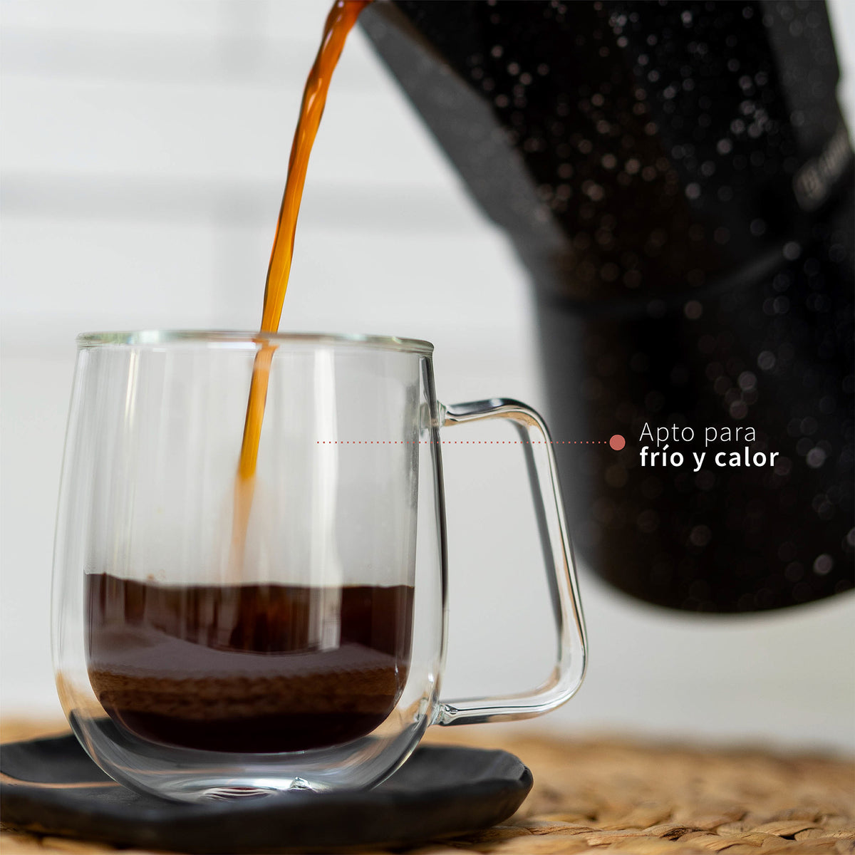 Set 4 Tazas Mug de Vidrio Doble Pared 300 ml Simplit – foto 8