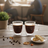 Set 4 Tazas de Vidrio Doble Pared 350 ml Simplit