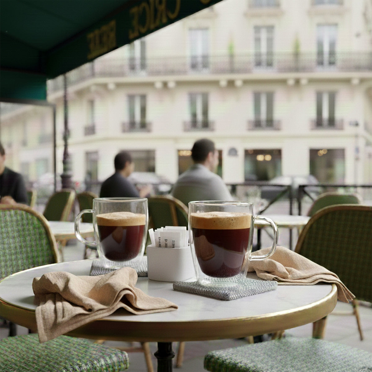 Set 4 Tazas de Vidrio Doble Pared 350 ml Simplit