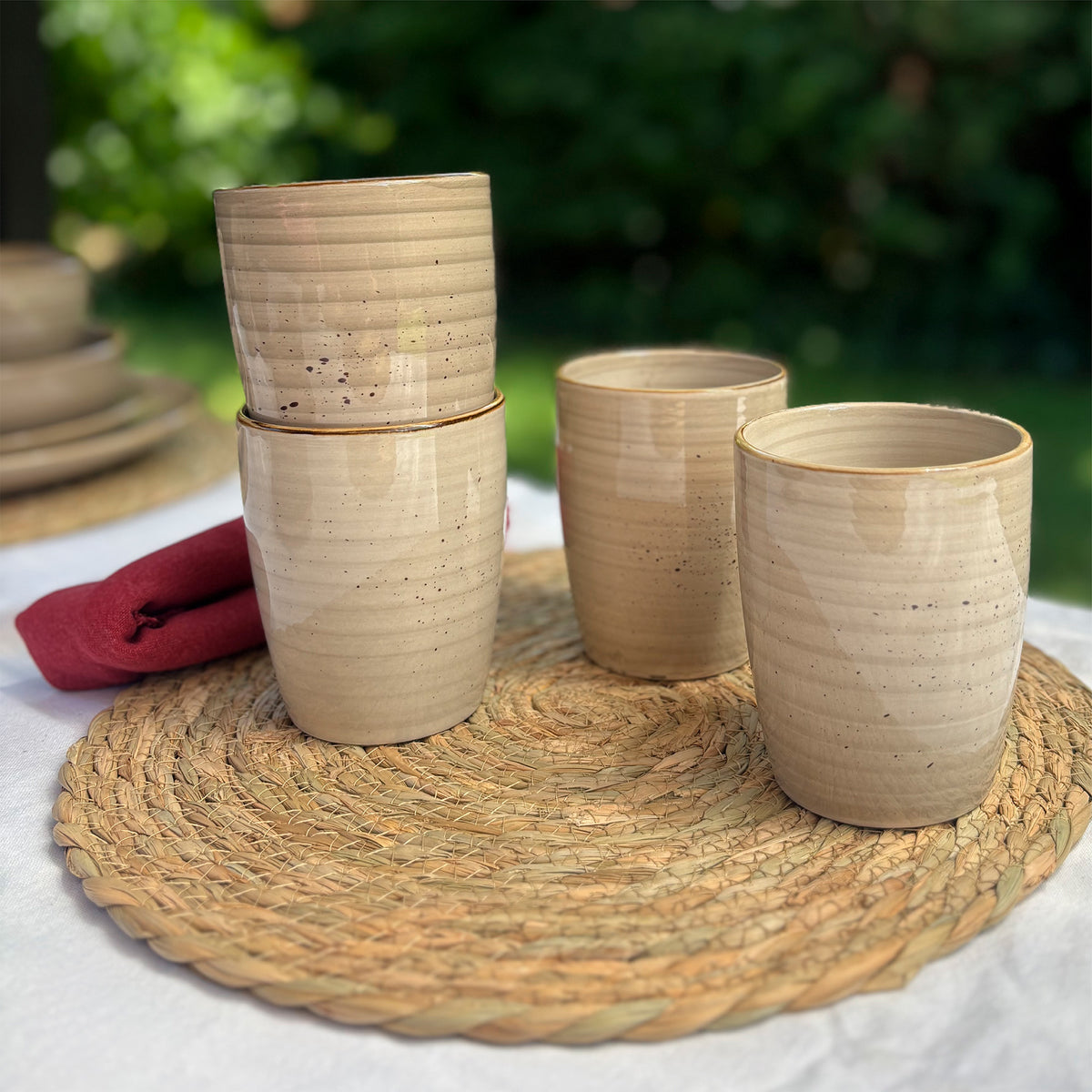 Set 8 Vasos Cerámica 330 ml Siena Simplit