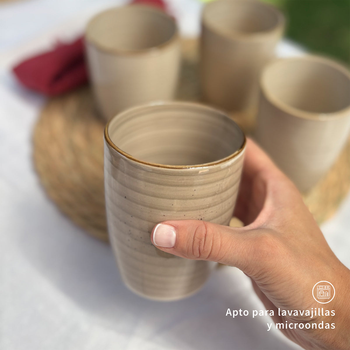 Set 8 Vasos Cerámica 330 ml Siena Simplit