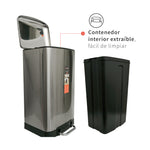 Basurero Cocina Iron 40lts Pedal Acero Inox Simplit