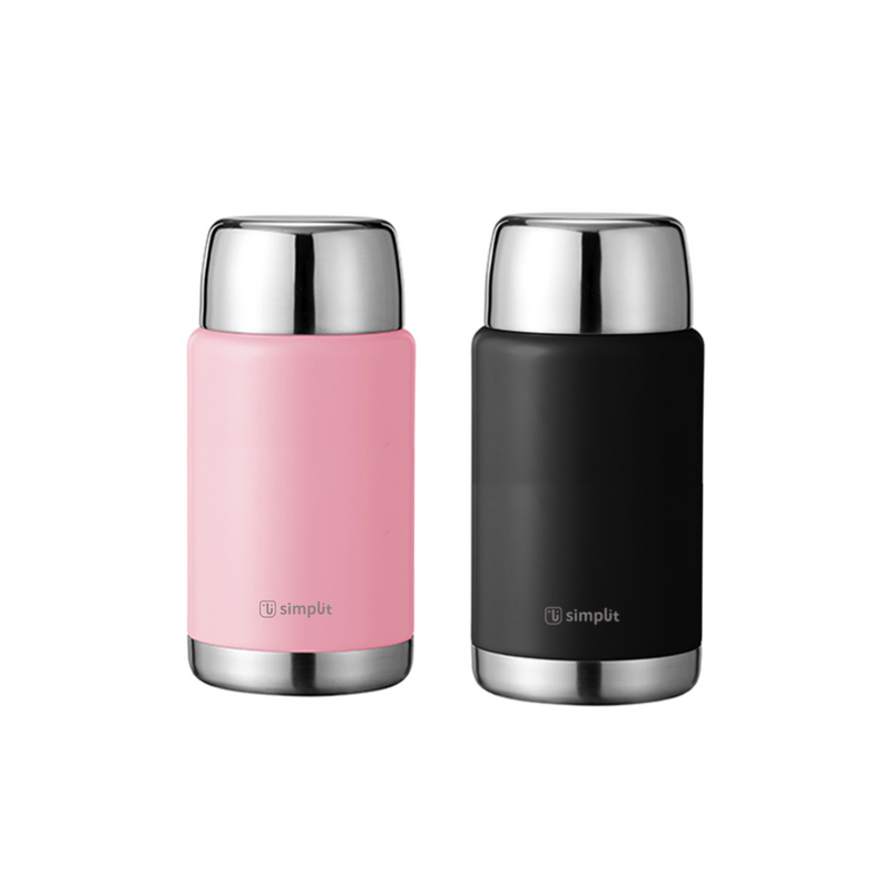 Pack 2 Termos de Comida 750ml Rosado y Negro Simplit