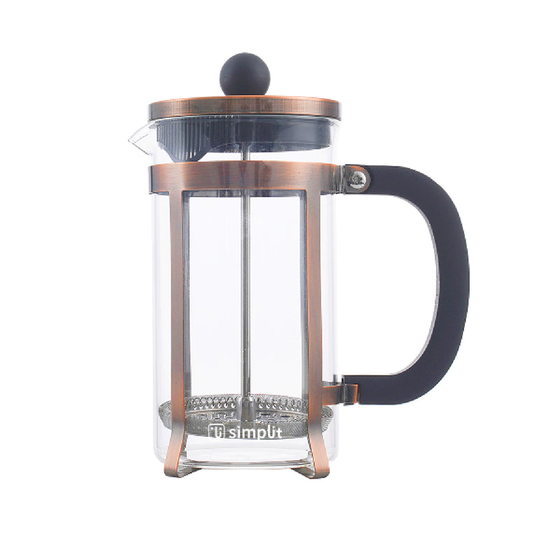 Cafetera Prensa Francesa Vidrio Cobre 600 ml Simplit