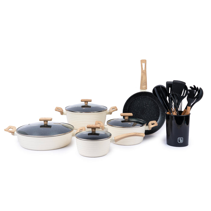 Pack Batería Savannah 9 Pz+Set 12 Utensilios Negro Simplit