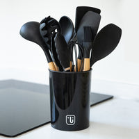 Pack Batería Copper 7Pz + Set 12 Utensilios Negro Simplit