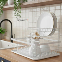 Secaplatos Escurridor 2 Niveles Acero Inox Blanco Simplit